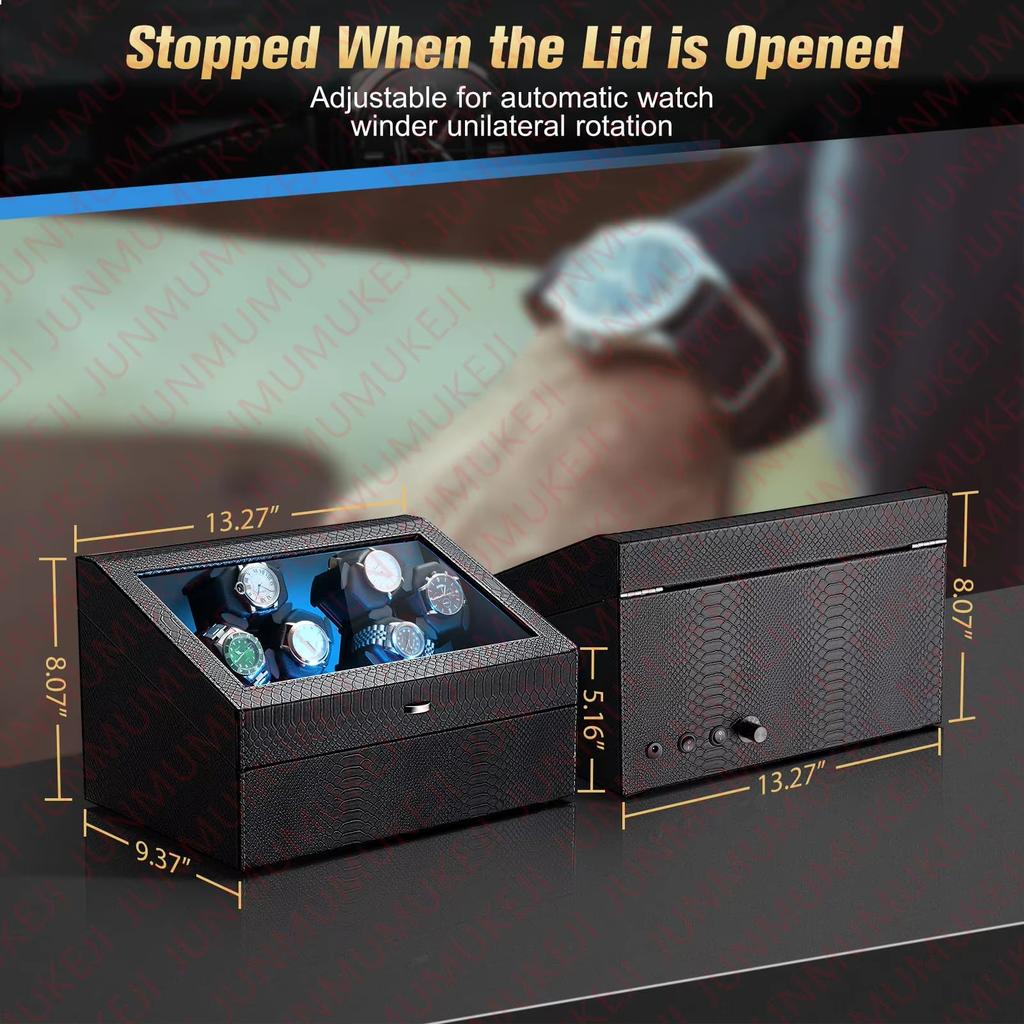 Watch Winder for Automatic Watches Box With Quiet Motor Usb Led PU Leather Mechanical Watch Box Variable Speed