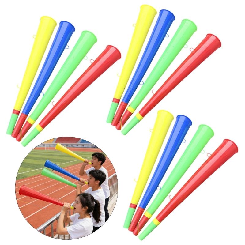 12Pcs Plastic Party Horns Random Color High Pitch Trumpets For Birthday Celebration Game Festival Gatherings