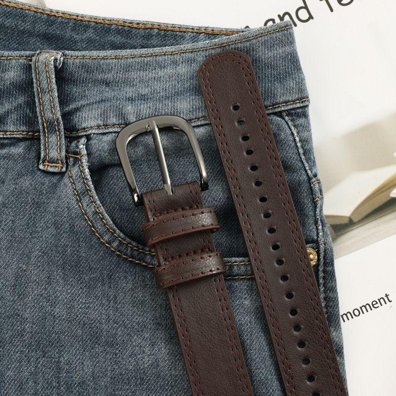 Womens Adjustable Classic Pu Waist Belt With Full Hole Design For Wear Everyday