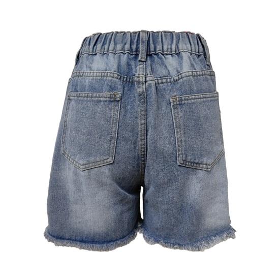 Women's Mid Rise Ripped Jean Shorts Casual Distressed Stretchy Denim Shorts Summer Frayed Hem Short Pants