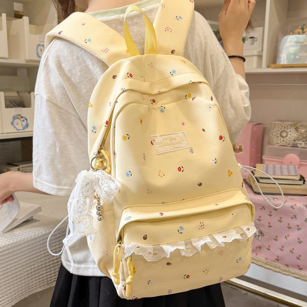 Schoolbag High-value schoolbag Female Korean version Pain bag Large capacity Junior high school student backpack Lightweight primary school