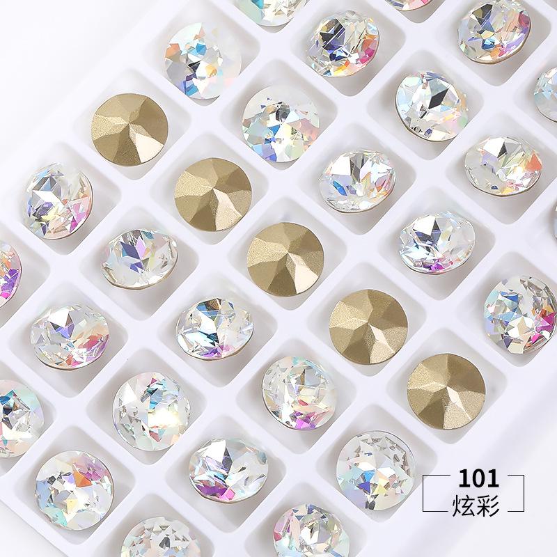 ZSY Round Circle Fancy Stones K9 Point Back Rhinestone Loose Beads Crystals Stone for DIY Crafts