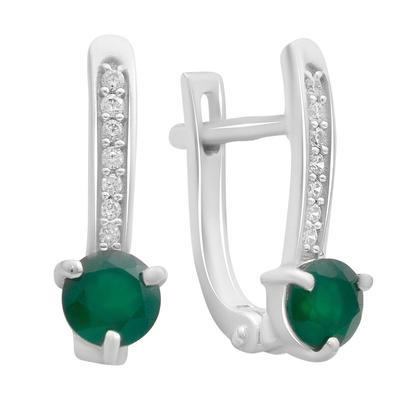 Silver Earrings with Natural Agate 1.144ct (2189619)
