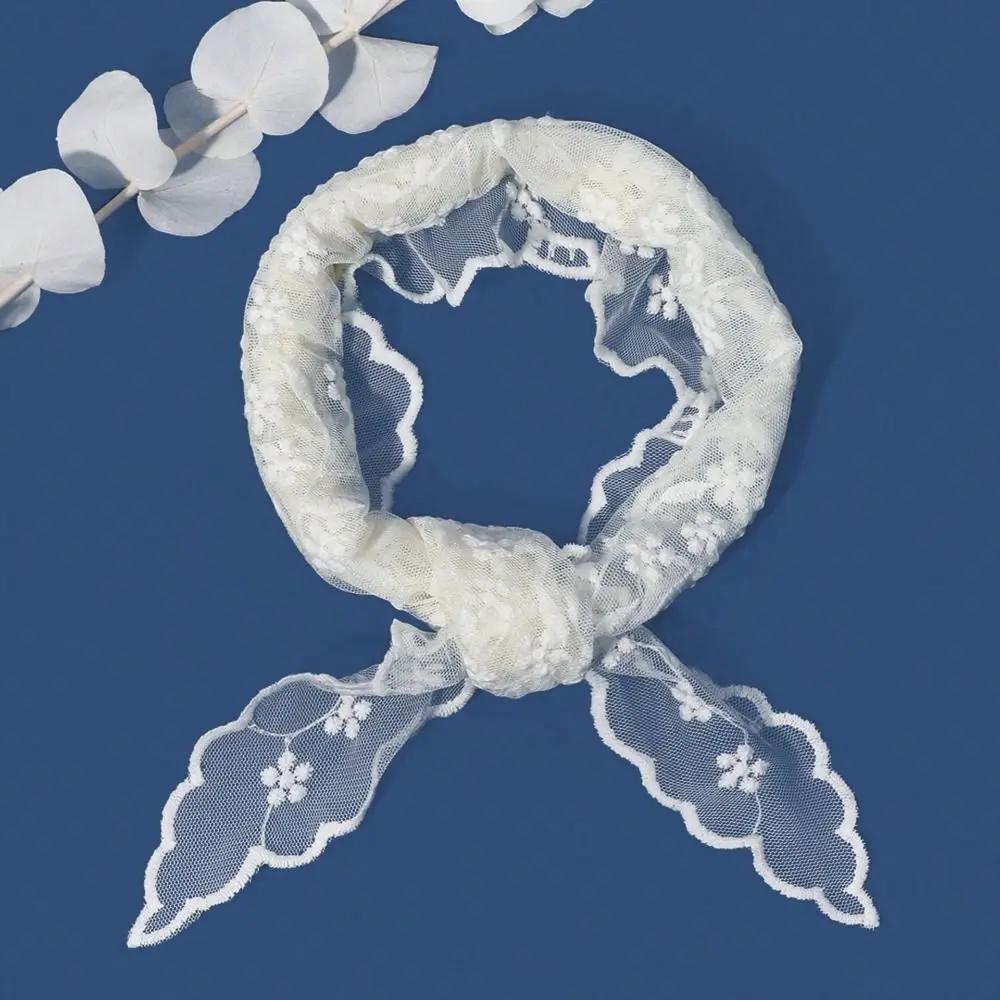 New Hollow Lace Triangle Scarf Lace Triangle Girl Headscarf Wrist Hair Tie Charming Head Wrap Scarf Office Lady