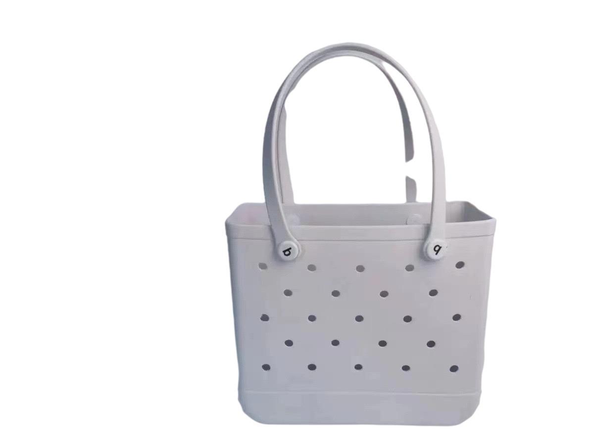 

Waterproof and Wear Resistant Swimming Beach Bag Storage Bag Soft EVA Simple Solid Color Ultra Light Travel Storage Bag Gift 36x30x12.5cm білий