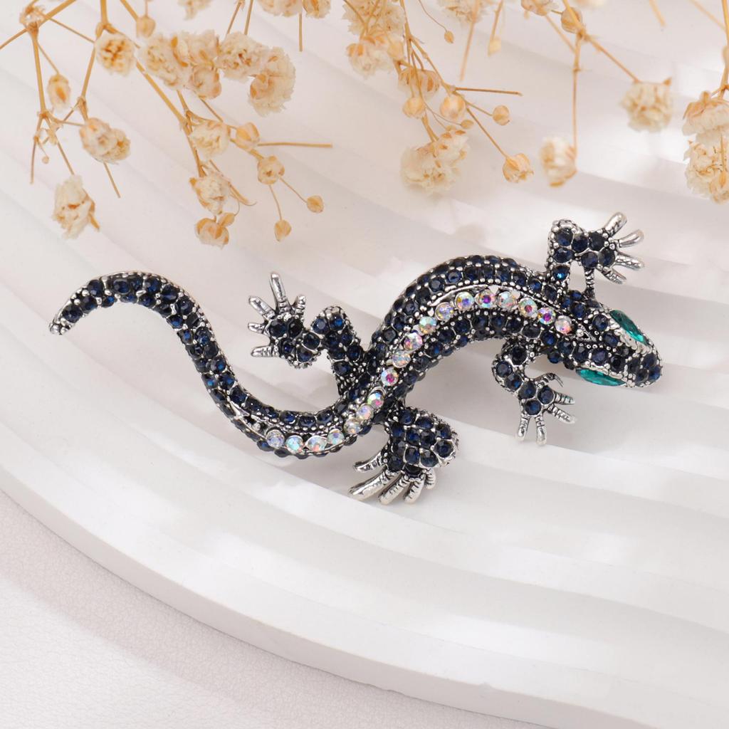 Retro Lizard & Snake Diamond Brooch