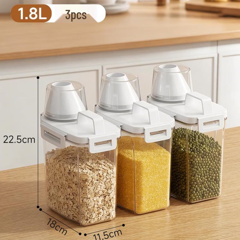 Jia Bang Shou 3-Pack 1.8L Sealed Grain Storage Containers