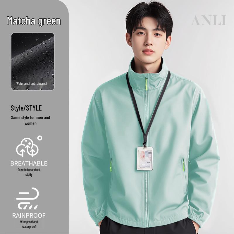 Men's Waterproof Windproof Stand Collar Work Jacket with Custom Logo for Autumn/Winter