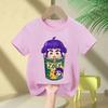 Movie Crew Neck Cartoon Girls Boys Tee Kids Girls Parent-Child T-shirt  Fashion Casual Tops Casual Baby Clothes
