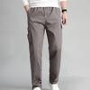 Men Cargo Pants Solid Color Loose Multi Pockets Soft Breathable Mid Waist Straight Casual Streetwear Casual Daily Long Trousers