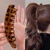 Leopard Print Non-Slip Vertical & Horizontal Banana Hair Clip for High Ponytail & Large Volume Styles