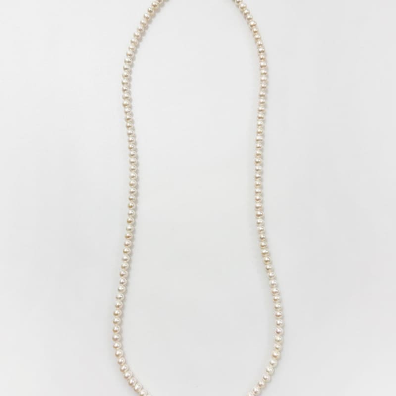 August Harmony 925silver 6mm Classic Pearl Opera Necklace / 2type