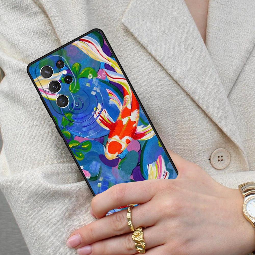 Koi Carp Fish Painting Cell Phone Case for Samsung Galaxy S26 Ultra S25 S24 S23 S22 S21 S20 Note10 Cover
