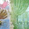 Window Curtain Translucent Floral Pattern Room Decor Pastoral Balcony Valance for Home Office Cafe