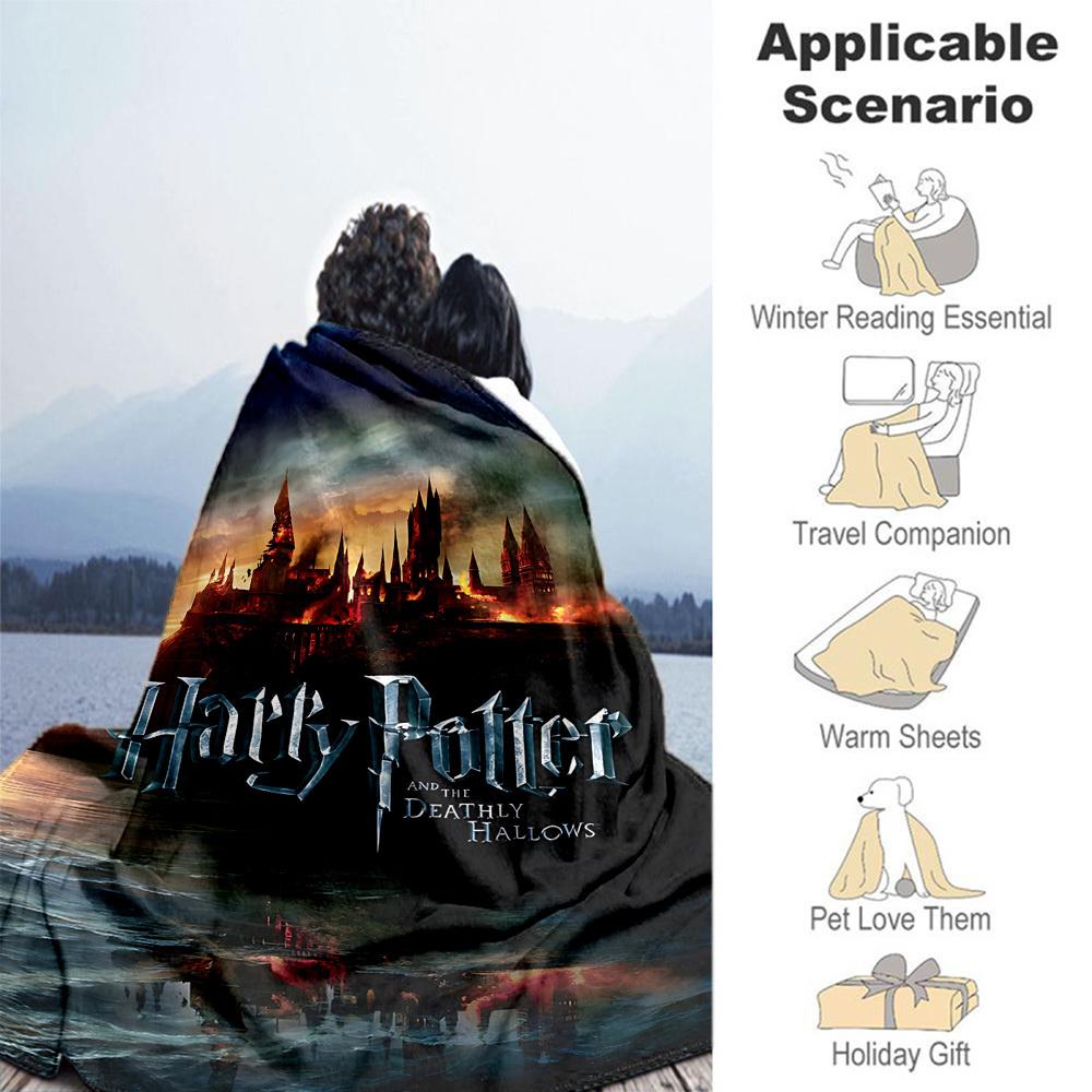 1 Stück Harry Potter Heiligtümer des Todes Outdoor Flanell Überwurfdecke Ganzjahres Weiche Wärme, Heimdekoration 1031222