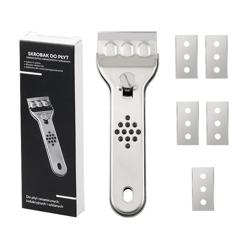 Multifunctional cleaning scraper for kitchen tiles, wall and floor cleaning scraper, stainless steel cleaning scraper Scraper (5 Blades)