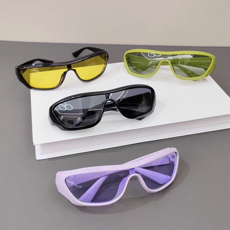 Futuristic One-Piece Mirror Personalized Sunglasses Women Men   Steampunk Goggles Rave Party Glasses Uv400