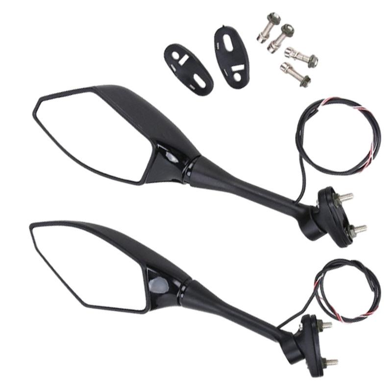 Motorcycle Rearview Mirrors with LED Turn Signals Light For Honda Cbr 600 Rr 2004-2010 Double Light Acrylic Glass Reverse Mirror