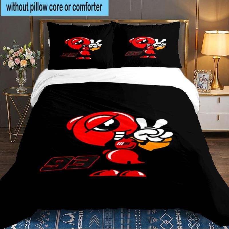 3PCS Marc Marquez Bedding Set,Including 1pc Duvet Cover And 2pcs Pillowcases Perfect for Bedroom, Dormitory, Large Size Fan Christmas Gift