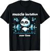 Muscle Building Fitness Panda Weight Lifting Barbell Workout TShirt Gym Clothes Tops Shirts for Women Ropa De Mujer