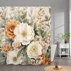 Transform Your Bathroom with a Waterproof Shower Curtain Featuring Luxurious Floral Patterns for Elegance and Practicality