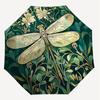 1pc Dragonfly Floral Automatic Open/Close Umbrella with Windproof, 8-Rib Sturdy Canopy, Durable Ribs, Fashionable Design1257A