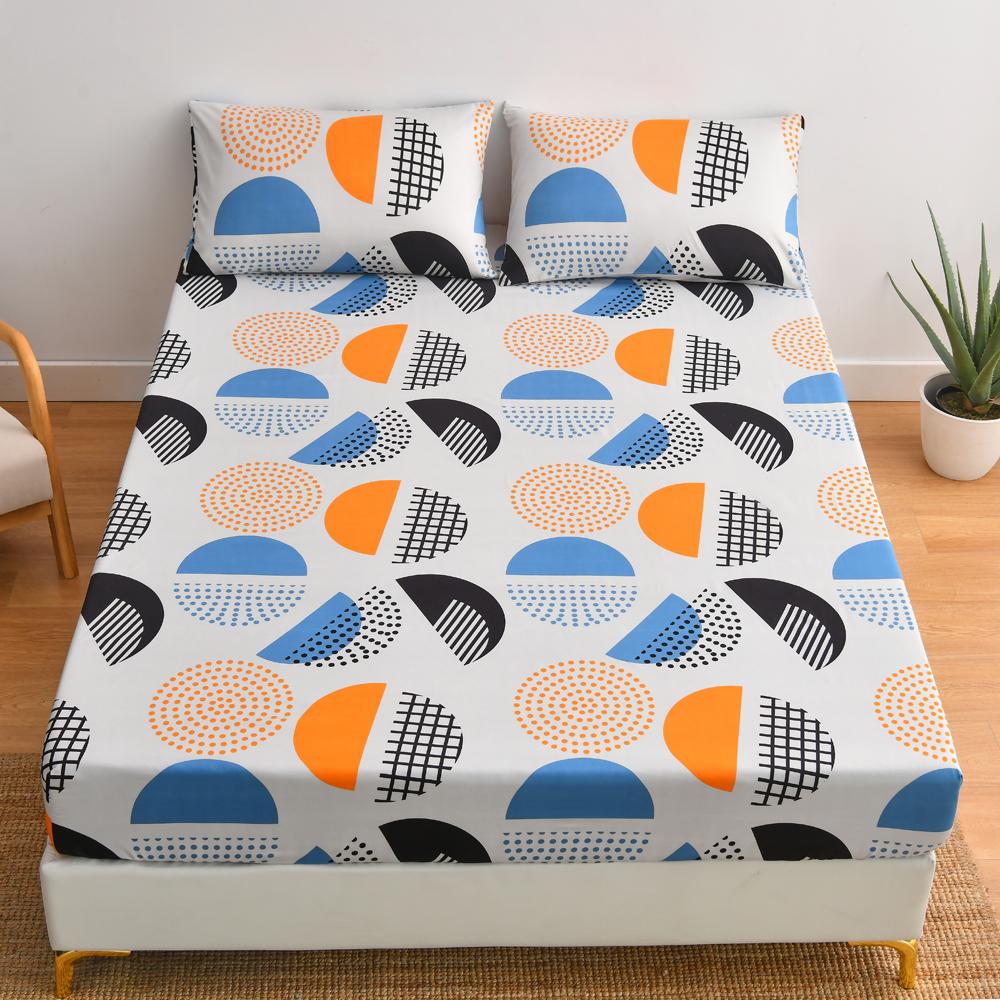 Cartoon Print Mattress Protector Fitted Bed Sheet Bedding Mattress Cover Garterized Bedspread Mat Household  for Home