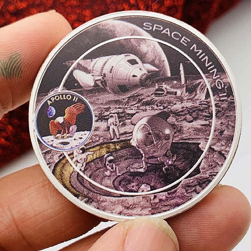 Космические миссии «Аполлон» в США, следы ног, посеребренные памятные медали, играйте с креативными подарочными монетами, памятные монеты
