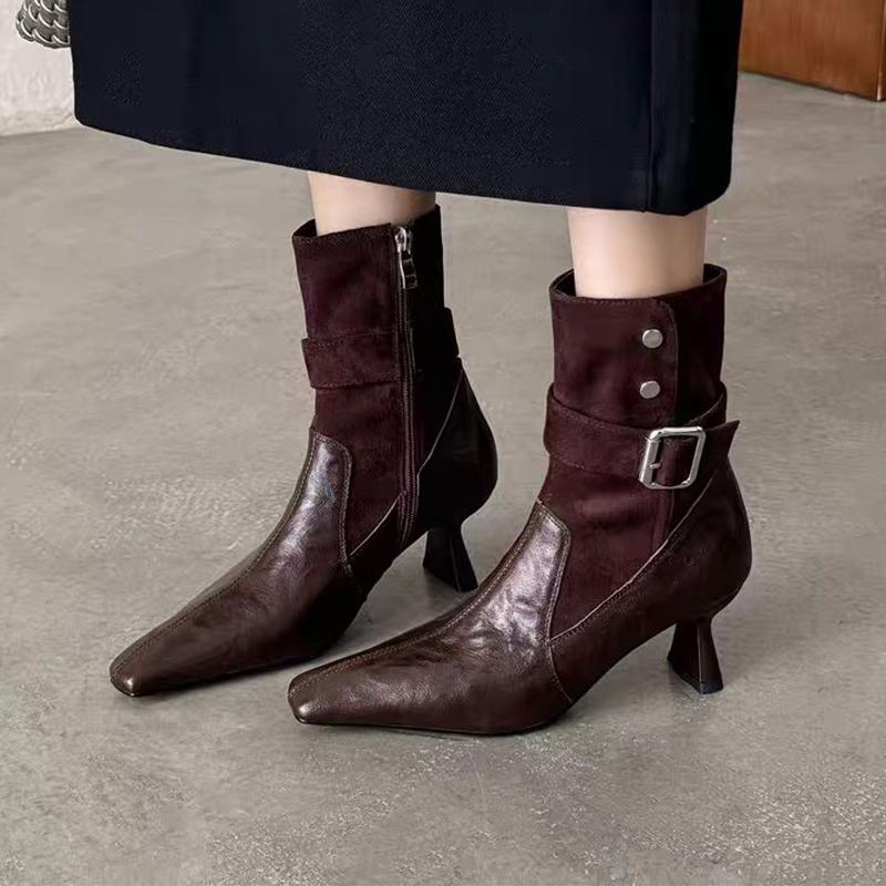 Fashion High Heels Women's Ankle Boots Pointed Toe Fashion Luxury Shoes for Woman Sexy Winter Boots 2025 Dress Pumps Mujer Chelsea Botas