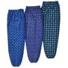 [NOSO] Pear-textured Kasuri Print Monpe (Set of 3, Assorted Patterns) Women's, Made In Japan, Relaxed Fit, Elastic Waist, Perfect for Loungewear, Work