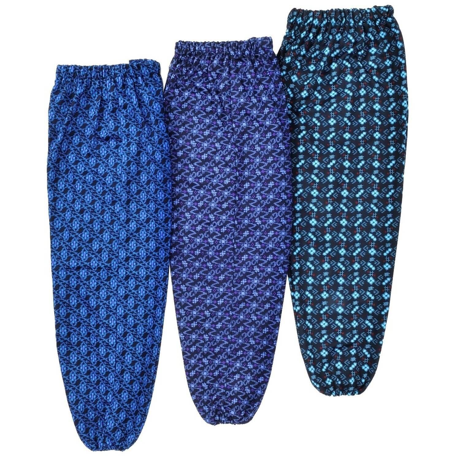 

[NOSO] Pear-textured Kasuri Print Monpe (Set of 3, Assorted Patterns) Women s, Made in Japan, Relaxed Fit, Elastic Waist, Perfect for Loungewear, Work