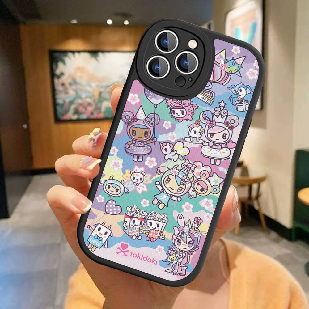 

Japan Tokidoki Anime Leather Phone Case For IPhone 15 14 13 Pro Max 12 11 16 Plus Phone Cover iPhone 15 plus