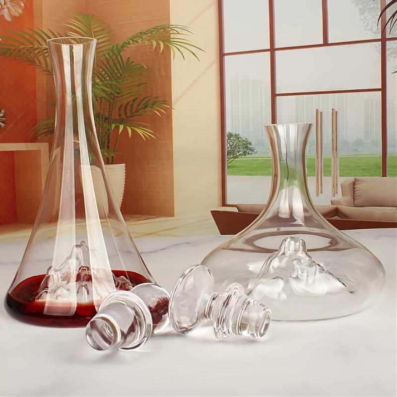 Handcrafted Wine Decanter Featuring an Ice Mountain Motif, Perfect for Aerating Red Wine Without The Need for Electricity