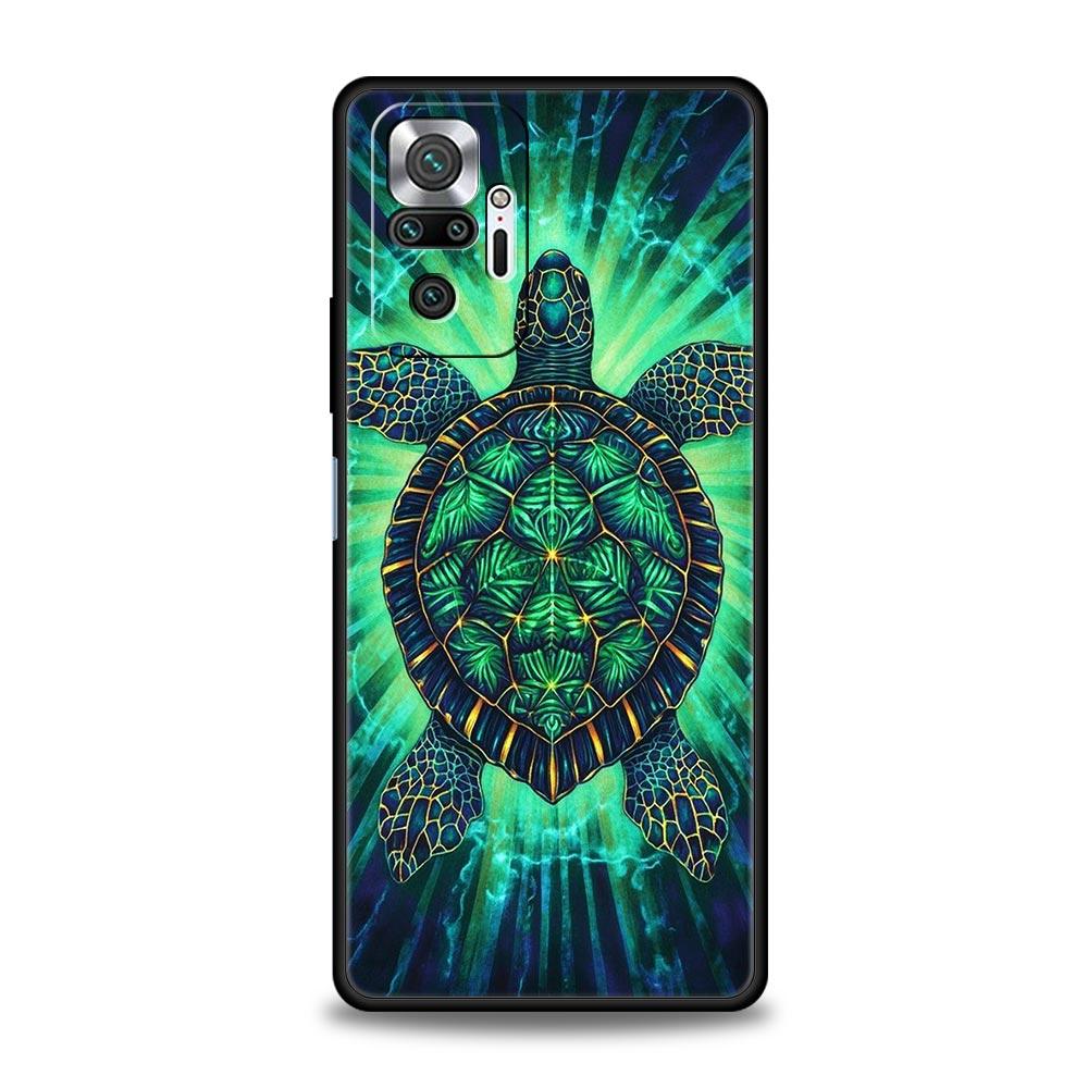 Ocean Animal Cute Dolphin Sea Turtle Phone Case For Xiaomi Redmi Note 14 13 5G 10 11 12 Pro Plus 4G 14C 13C 12C 10C Black Cover