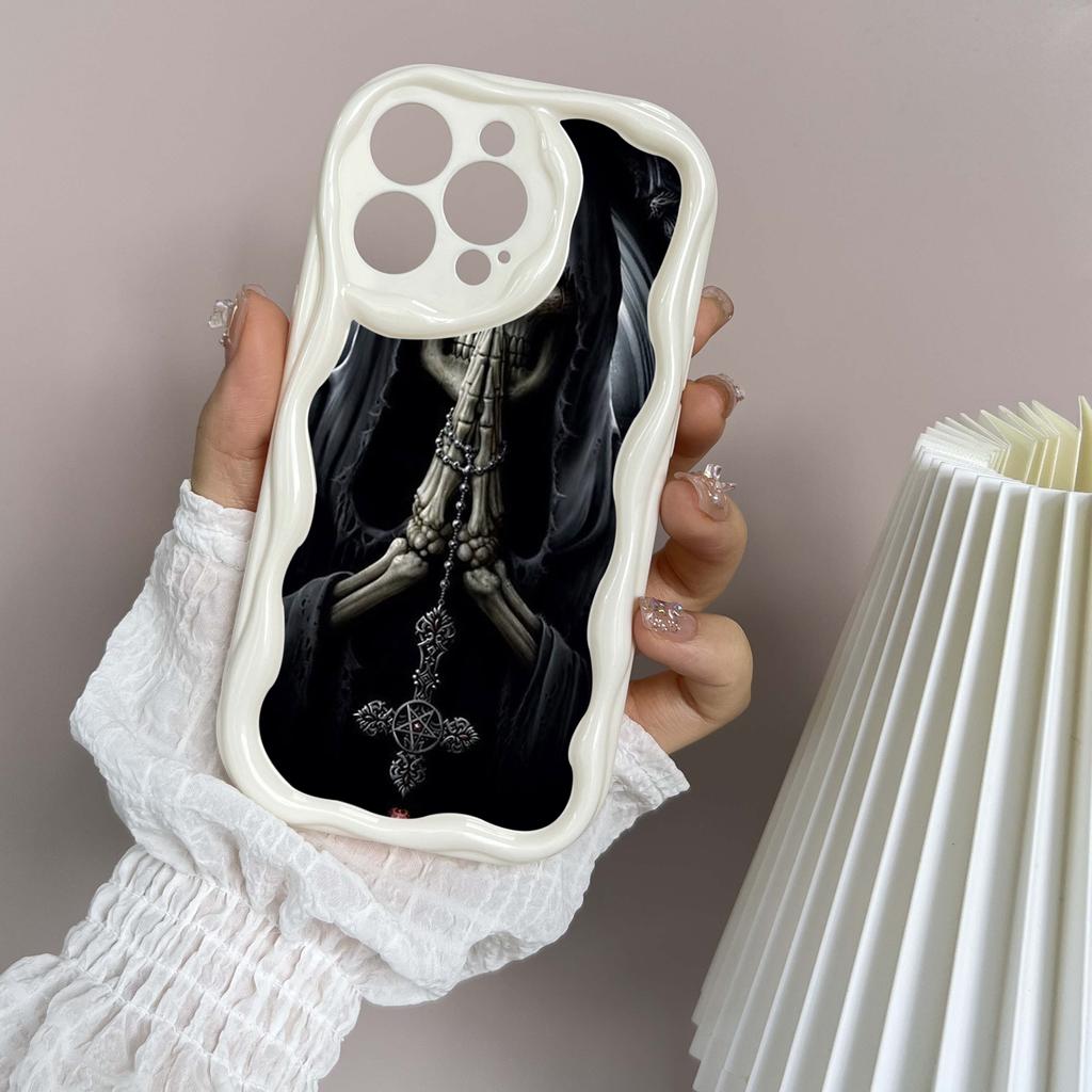 LZ13 Death Prayer Grim Reaper Skull Clear Soft Wave Phone Cases for iPhone 15 13 Pro Max 12 mini 14 8 Plus XS Max XR 6 Protection Back Cover