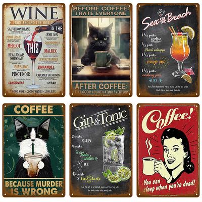 Metallschilder Vintage Metallplatten Poster Retro Wandkunst Barzubehör Mancave Blechschild Raum Luxus Heimdekor Artikel Dekorationen