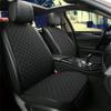 1 Set Black Car Front Seat Cover Cushion Linen Chair Pad Protector with Backrest