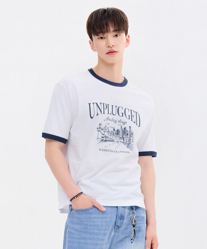 CHASECULT Unisex Ringer Graphic Short Sleeve T-Shirt-Fbzu5805C01