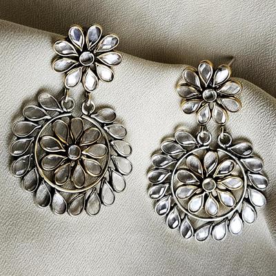 Boucles d'oreilles pour femme en argent sterling 925 avec finition dorée et cristal