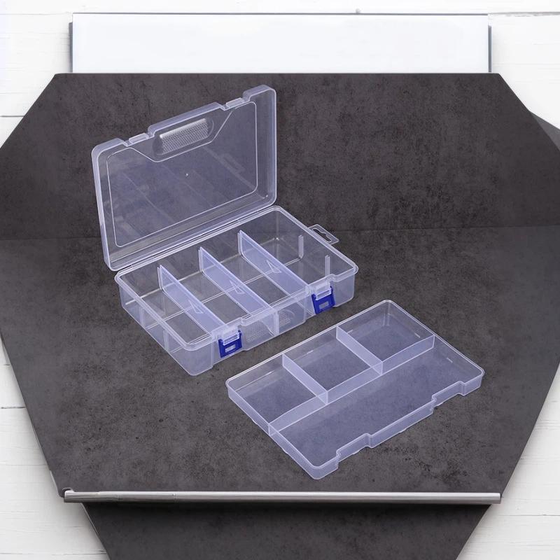 1Pcs Partitions Adjustable Handicraft Parts Classification Box Multi‑Lattice Transparent Storage Box Convenient To Use