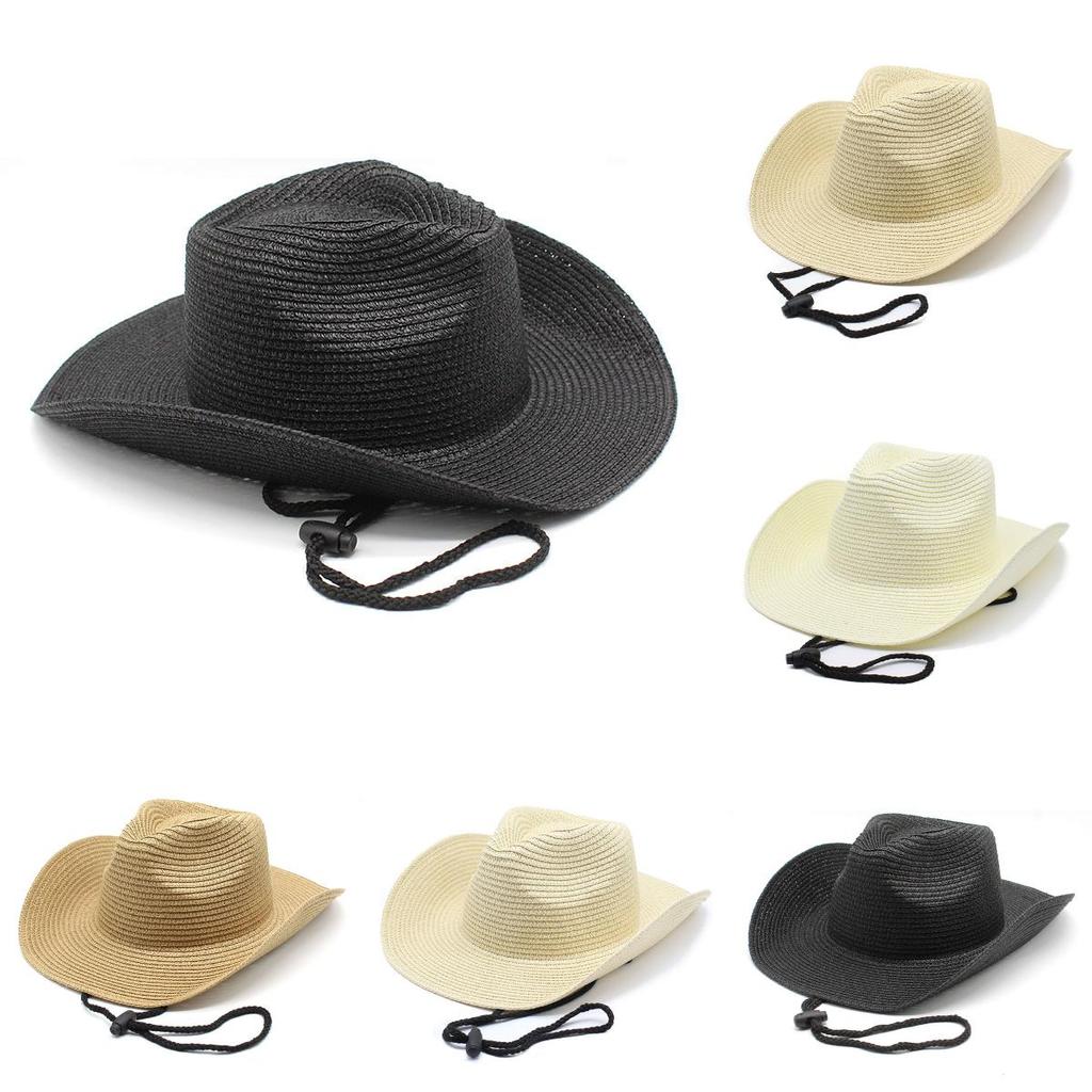 Western Cowboy Hat With Wide Brim For Outdoor Sun Protection Casual Wear Men Women
