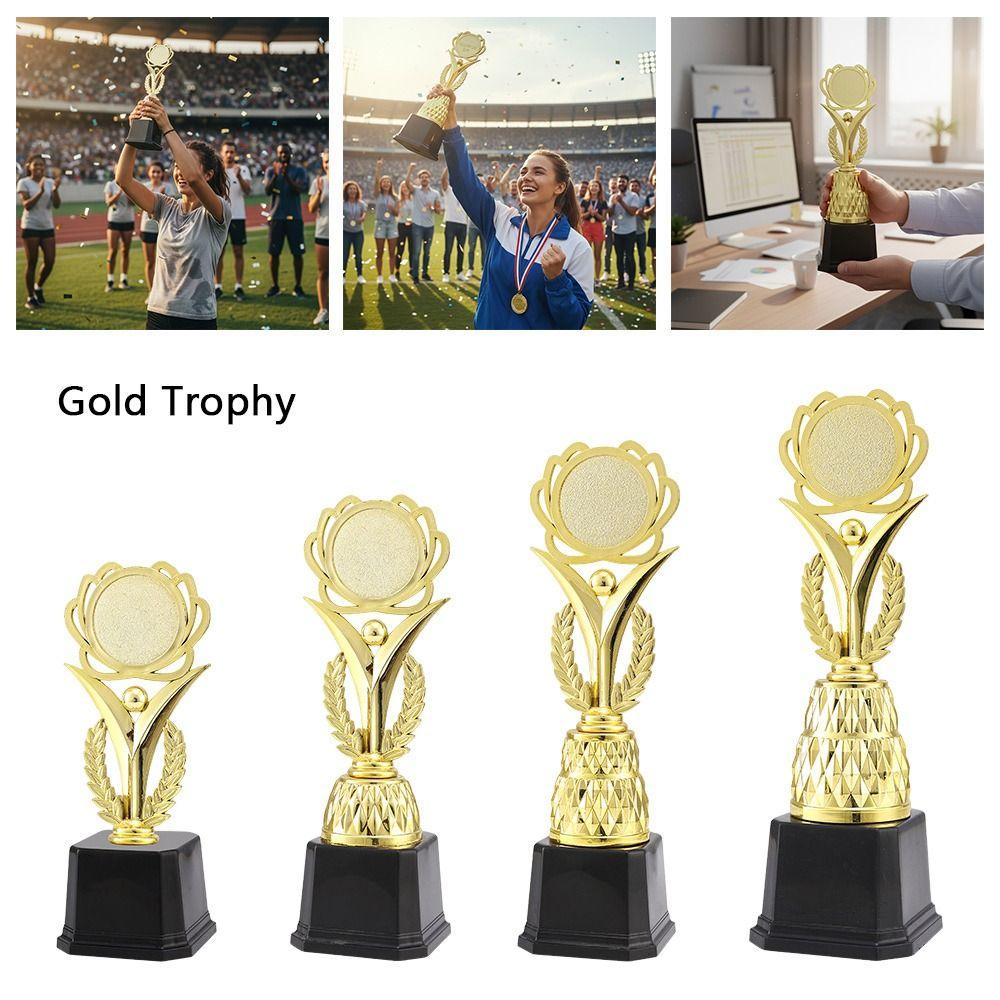 Gold Color Gold Trophy 20.5/23.5/26.5/27.5 CM Plastic Trophy Creative Award Cup  Ceremony