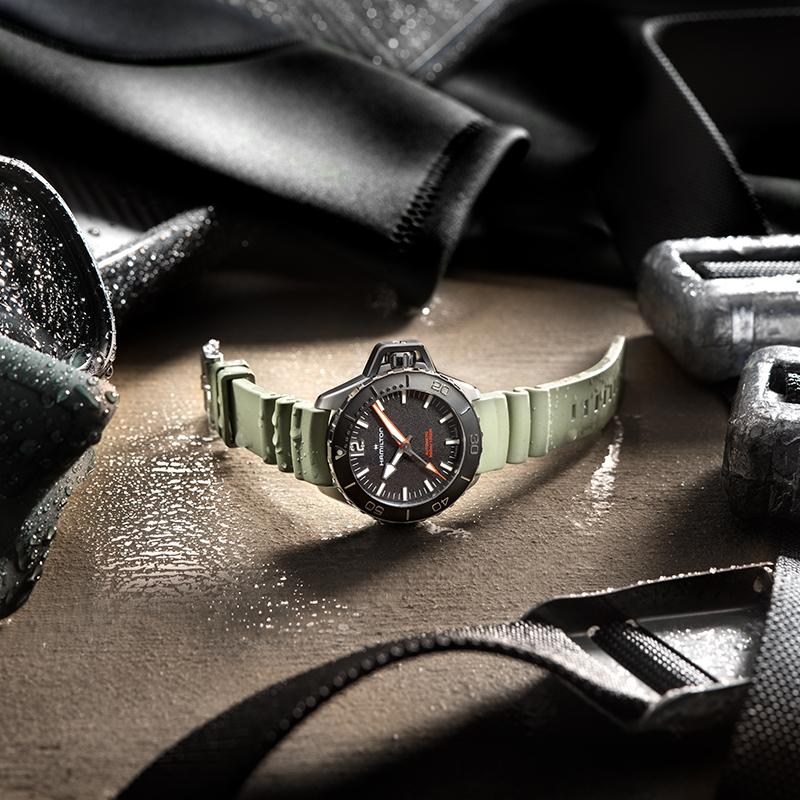 Hamilton Khaki Navy Frogman Series Automatic Mechanical Movement Sports Watch Men Watches Black Steel Rubber H77455331