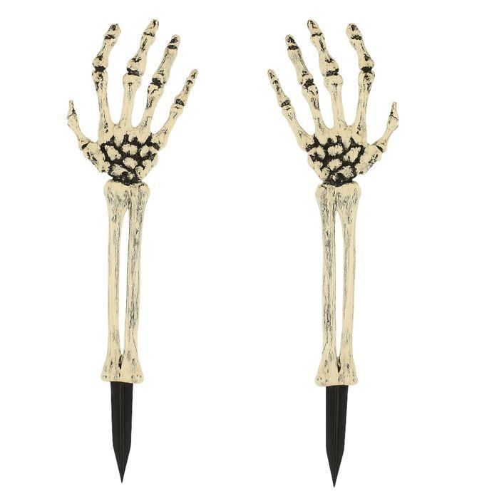 Halloween Garden Decoration - SIROCO - Pair of Skeleton Arms - 38 Cm - Durable Plastic - Reusable