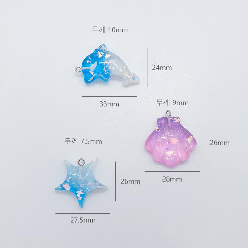 Marine dolphin shell starfish summer keychain phone strap