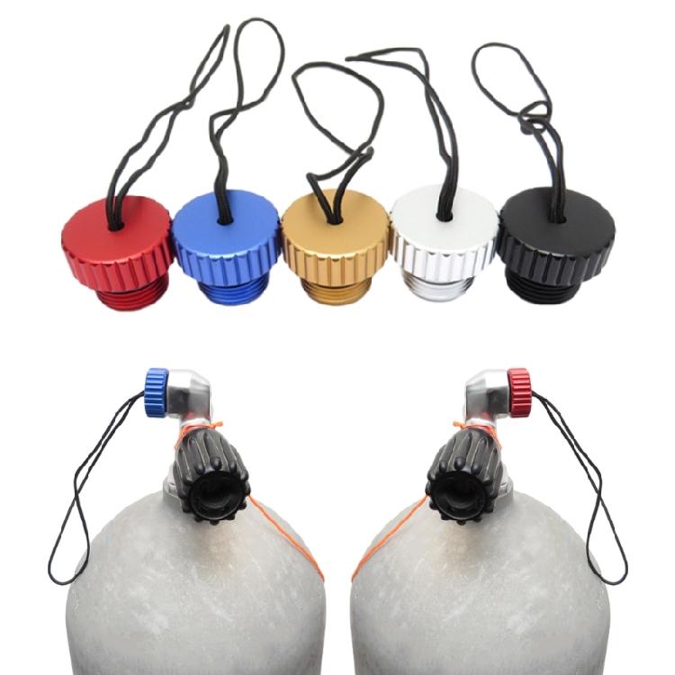 Dive Tank Cover with Cord Scubas Diving Tank Valves Threaded Cover Dust Plug Cap