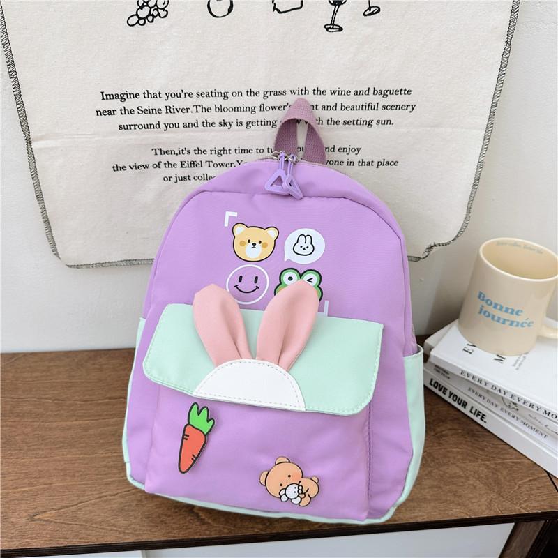 Backpack Cartoon Rabbit Ith Soft Nylon Fabric And Animal Print Children For