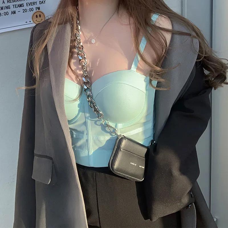 Sexy móda Mesh Push Up Bralet Dámský korzet Prsatější podprsenka Ustřižená vesta Velké spodní prádlo Košilka