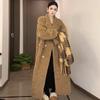 Winter New Suit Collar Lamb Wool Coat Women's Thickened Fur Integrated Long Fur Loose Coat Over the Knee