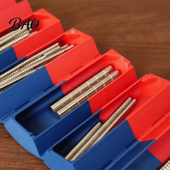 Portable Magnet Container 3D Printed Storage Organizer, N/S Pole Separated Roll-Up Magnetic Anti Collision Case Holder, Foldable Cylinder Container,